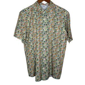 Projek Raw Men's Camp Shirt Sunset Lounge Series all over cocktail print Sz Larg